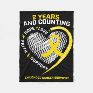 Gold Childhood Cancer Survivor Kids Boys Girls Can Fleece Blanket