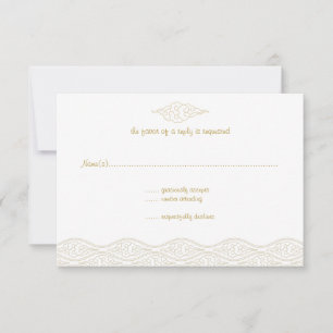 Gold Chinese Clouds Wedding RSVP Cards