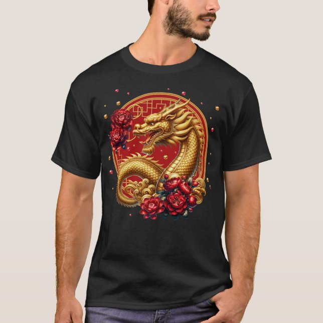 Gold Chinese New Year Dragon T-Shirt (Front)