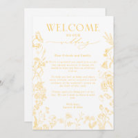 Gold Chinoiserie Welcome Letter and Itinerary