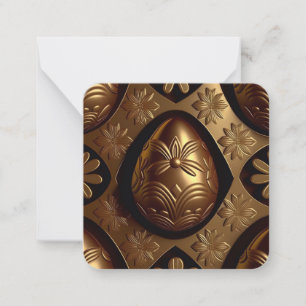 Gold chocolate egg, easter greeting card