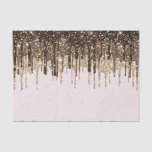 Gold Chocolate Ice Cream Glitter Drips Birthday Tissue Paper