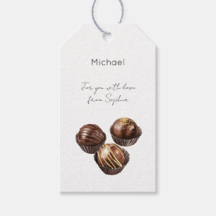 Gold Chocolates Christmas Gift Tags
