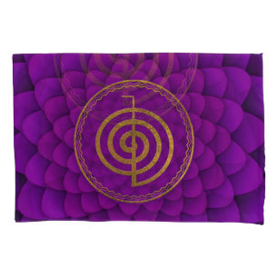 Gold  Choku Rei Symbol on lotus Pillowcase