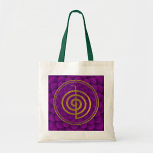 Gold Choku Rei Symbol on lotus Tote Bag