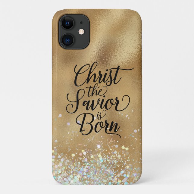 Gold Christ the Saviour Christian Christmas   Case-Mate iPhone Case (Back)