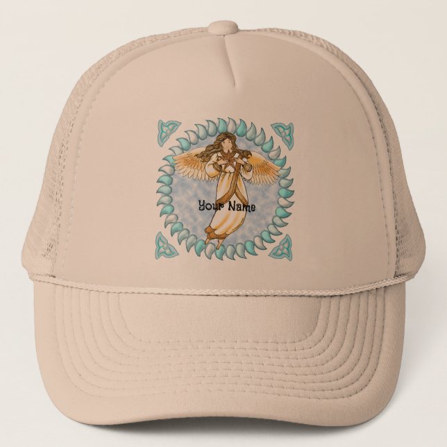 Gold Christian Angel  Trucker Hat (Front)