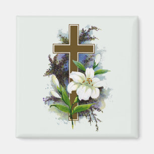 Gold Christian Cross Magnet