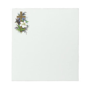 Gold Christian Cross Notepad