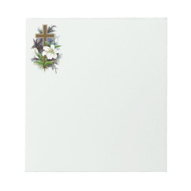 Gold Christian Cross Notepad (Front)