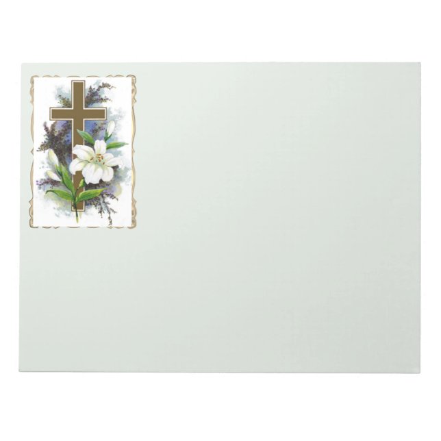 Gold Christian Cross Notepad (Front)