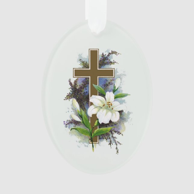 Gold Christian Cross Ornament (Front)