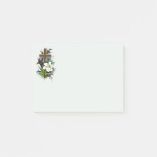 Gold Christian Cross Post-it Notes