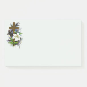 Gold Christian Cross Post-it Notes