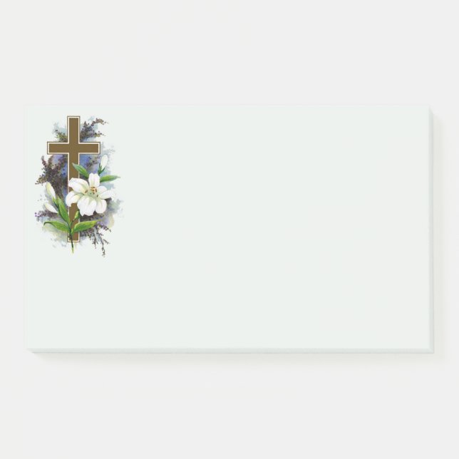 Gold Christian Cross Post-it Notes (Front)