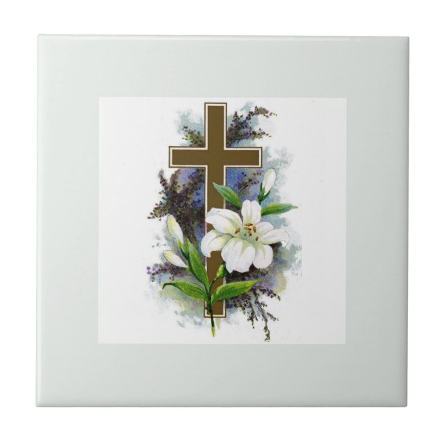 Gold Christian Cross Tile (Front)