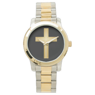 Gold Christian Cross Watch