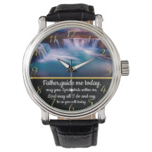 Gold Christian Faith cross with Father,guide me  