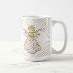 Gold Christmas Angel of Grace Sunrays Coffee Mug