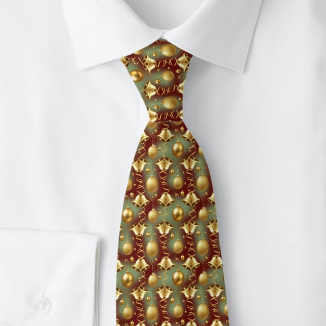 Gold Christmas Balls & Bells Tie (Creator Uploaded)