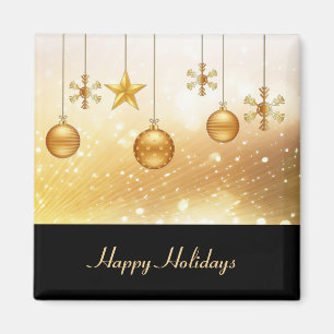 Gold Christmas Balls Holiday Christmas Magnet