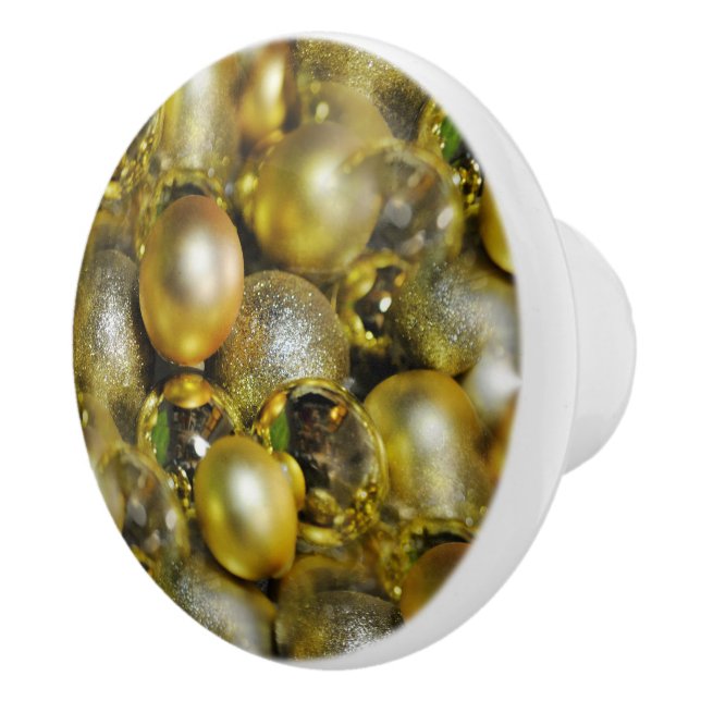 Gold Christmas Baubles Ceramic Knob (Right)