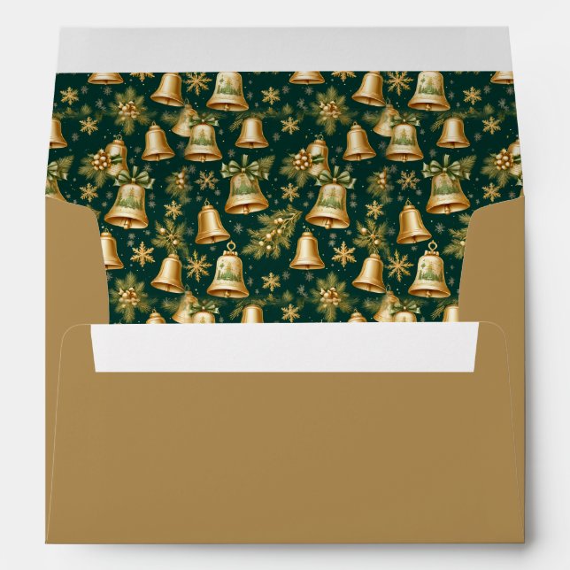 Gold Christmas Bells Envelope (Back (Bottom))