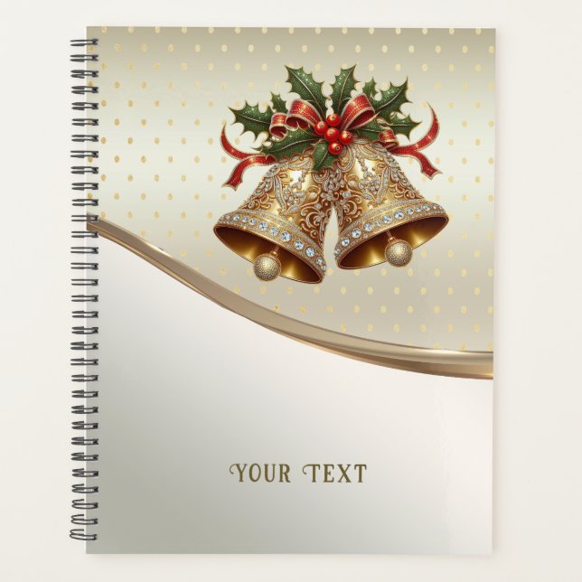 Gold Christmas Bells Holiday Planner (Front)