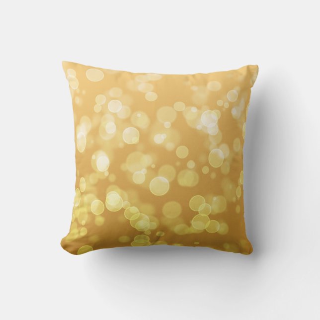 Gold Christmas Bokeh Cushion (Front)