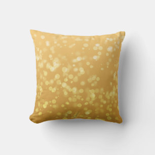 Gold Christmas Bokeh Pattern Cushion