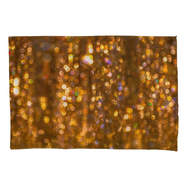 Gold Christmas: Defocused Abstract Background Pillowcase (Front)