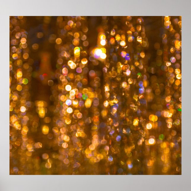 Gold Christmas: Defocused Abstract Background Poster (Front)