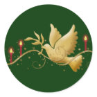 Gold Christmas dove of peace candles