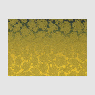 Gold Christmas Floral Succulent Pattern Metallic Tissue Paper