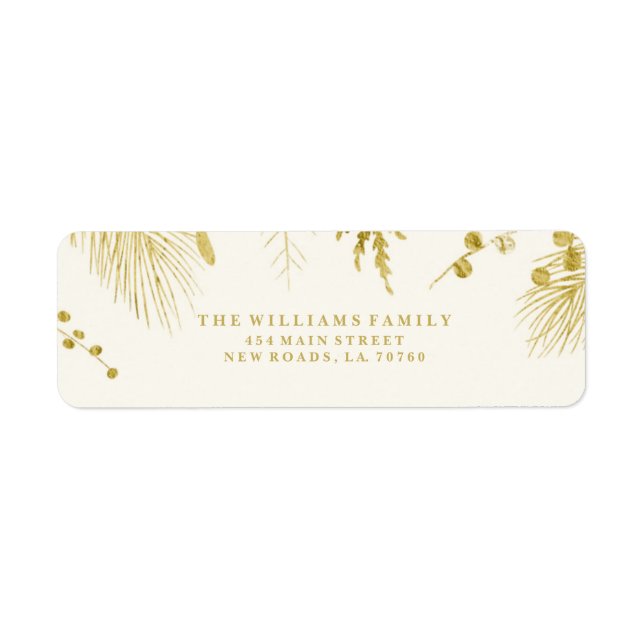 Gold Christmas Foliage Labels (Front)