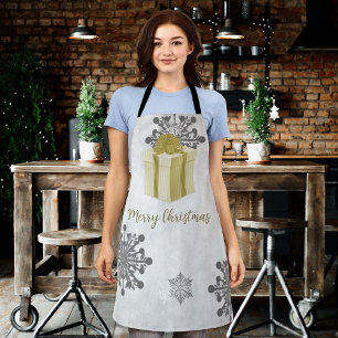 Gold Christmas Gift Holiday Apron