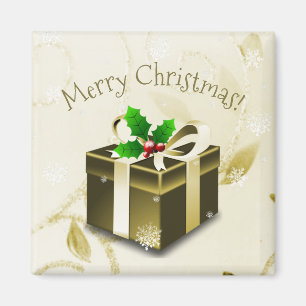 Gold Christmas Gift Magnet