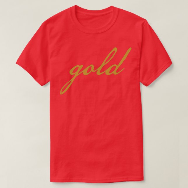 Gold Christmas Gift Minimal Typography Gold Script T-Shirt (Design Front)