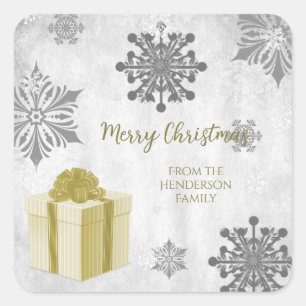 Gold Christmas Gift Sticker