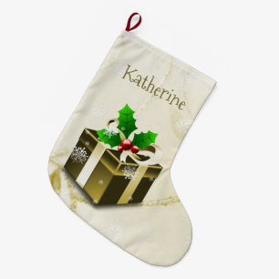 Gold Christmas Gift Stocking