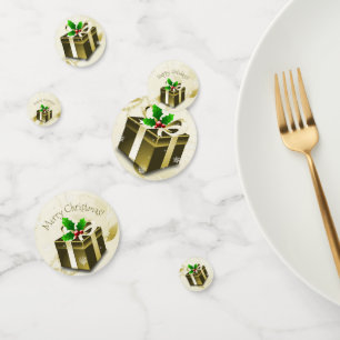 Gold Christmas Gift Table Confetti