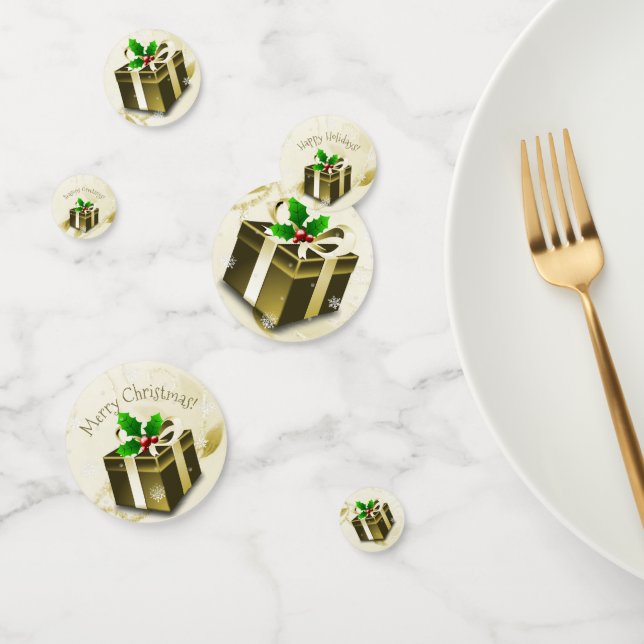 Gold Christmas Gift Table Confetti (Group)
