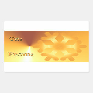 Gold Christmas Gift Tag Stickers Snowflake Design