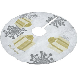 Gold Christmas Gift Tree Skirt