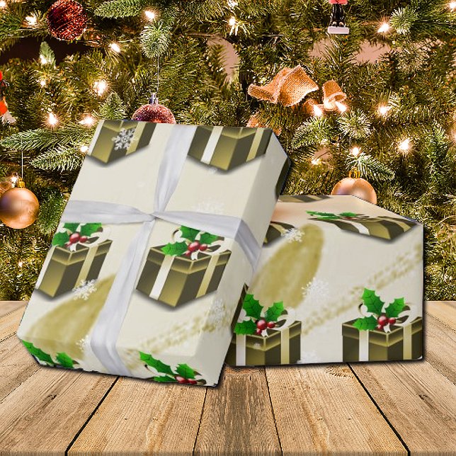 Gold Christmas Gift Wrapping Paper (Creator Uploaded)