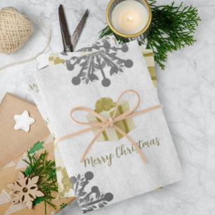 Gold Christmas Gift Wrapping Paper Sheets