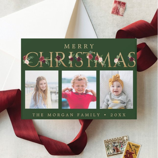 Gold Christmas Lettering Photo Cards (Creator Uploaded)