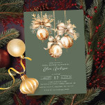 Gold Christmas Ornament Bridal Shower Invitation<br><div class="desc">This elegant Christmas holiday bridal shower invitation features gorgeous watercolor gold Christmas ornaments with delicate pine branches and golden ribbons. The invitation is perfect for celebrating the upcoming bride during the holiday season. The front of the invitation features the watercolor gold Christmas ornaments and the bride's name, date, and time...</div>