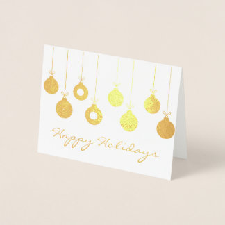 Gold Christmas Ornaments Holiday Card