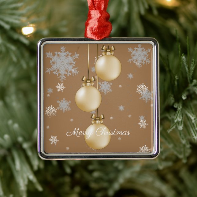 Gold Christmas Ornaments Holiday Ornament (Tree)